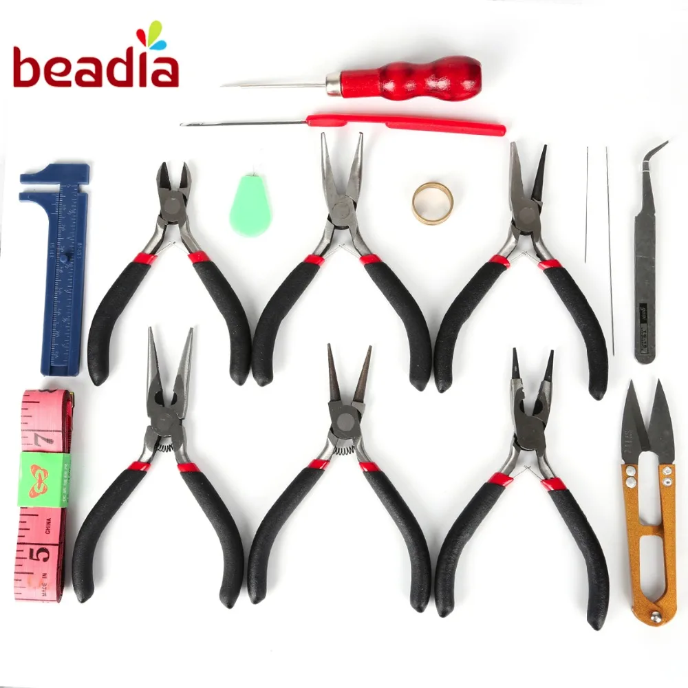 Ручной инструмент 6 шт. черные плоскогубцы иглы для бисероплетения в носу 16