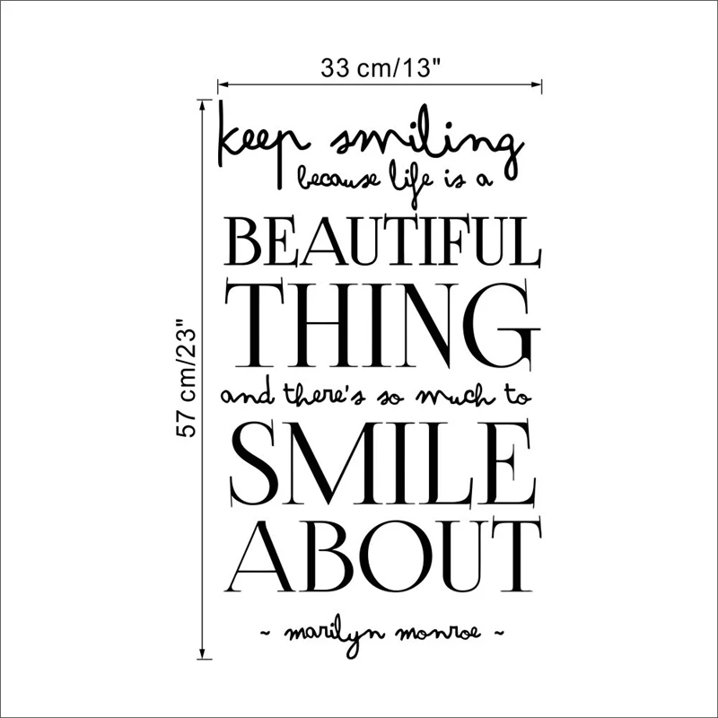Наклейки на стену с надписью Keep Smile Life | Дом и сад