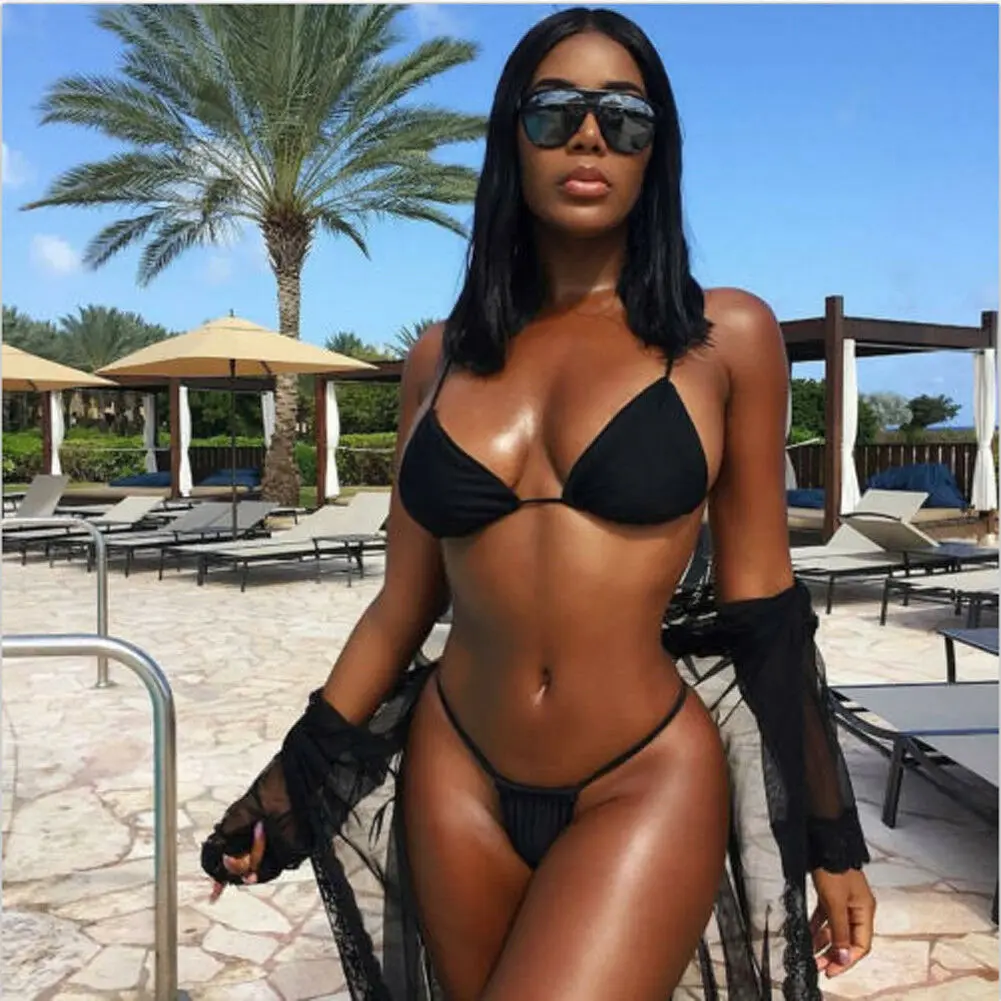 Woman sexy panties swimwear bikini bottom side strap thong beach swimsuit outfit | Женская одежда