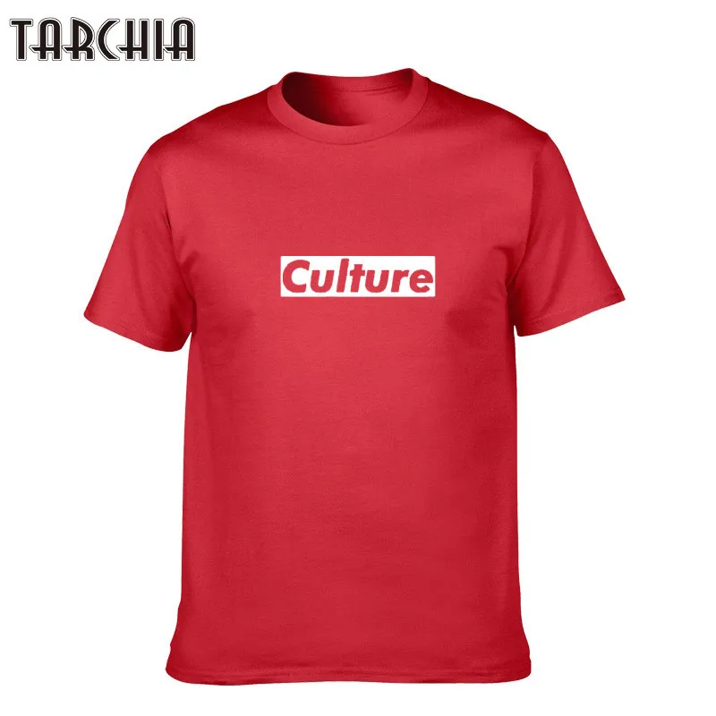 

TARCHIA Mens New Fashion T Shirt Cotton Fitness Short Sleeve Men T-Shirt Men Clothes CULTURE Print Hip Hop Tees Tops
