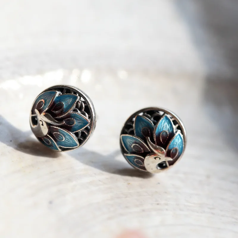 Real 925 Sterling Silver Stud Earrings for Women Elegant Handmade Circle Fashion Luxury Jewelry Christmas Gift | Украшения и