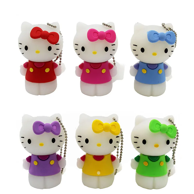 Флеш-накопитель с рисунком из мультфильма «hello kitty» на 64 ГБ, 4 ГБ, 8 ГБ, 16 ГБ, 32 ГБ, флешка USB 2,0