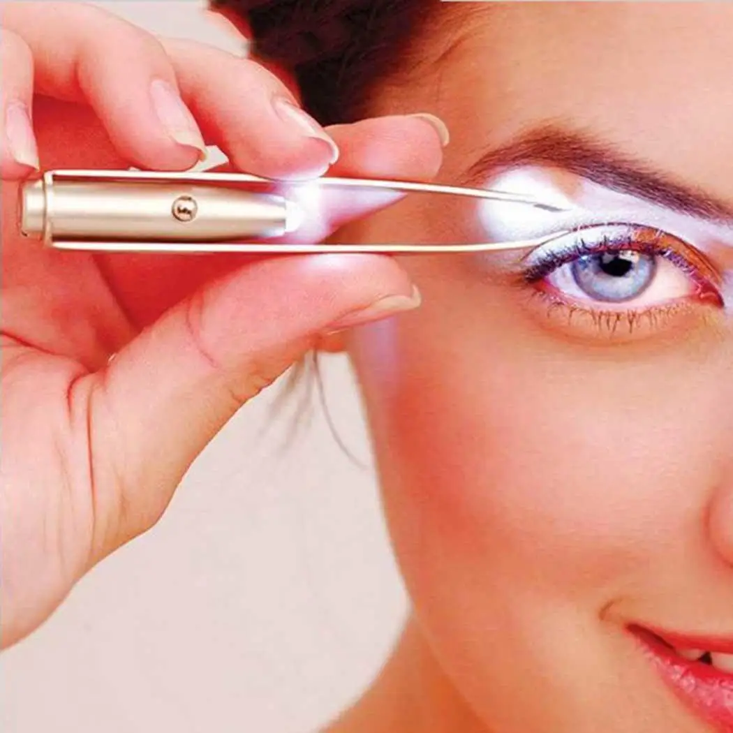 Макияж светодио дный светодиодные ресницы pinzas cejas бровей удаления волос пинцет