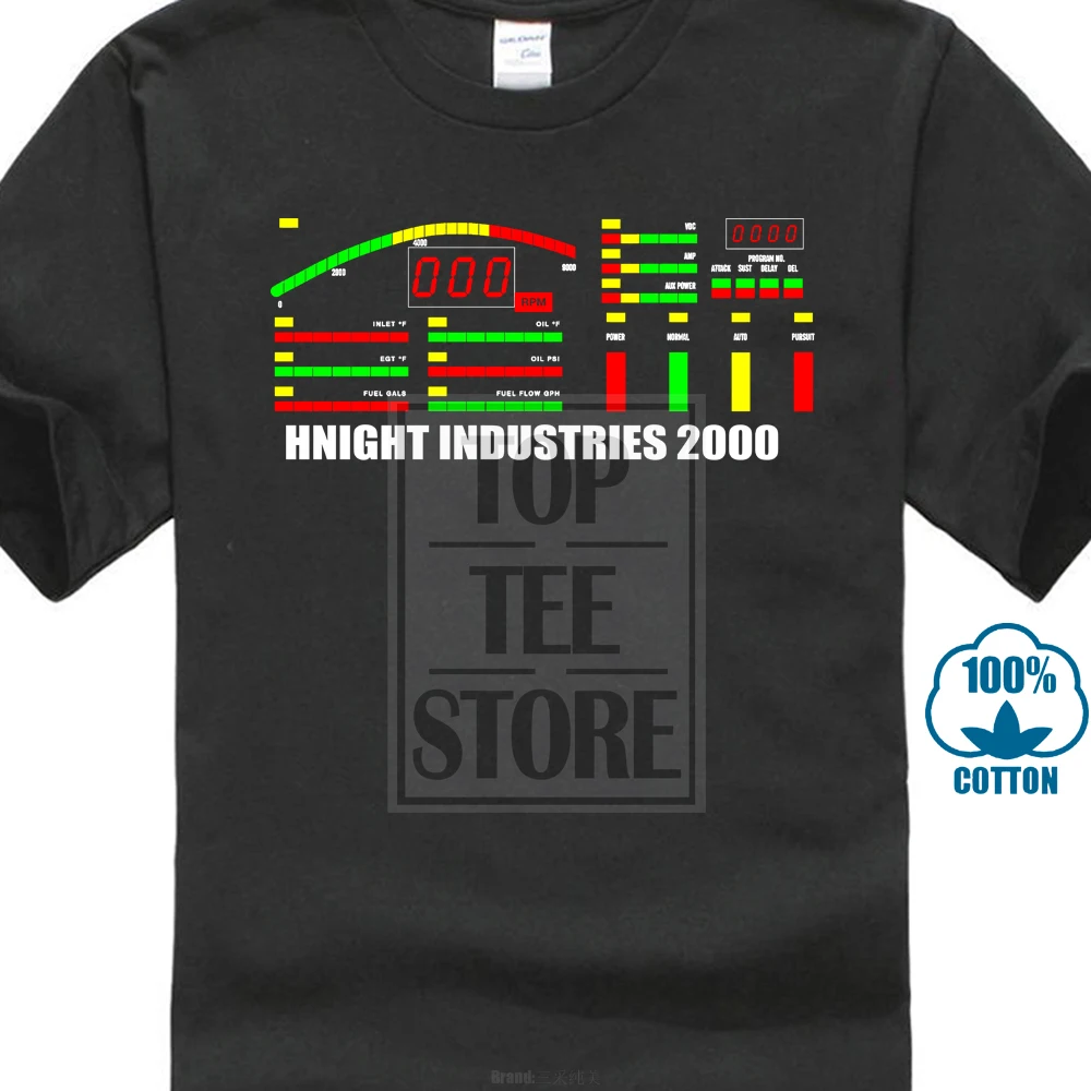Новая популярная Черная Мужская футболка в стиле ретро Knight Rider Kitt Dashboard Размеры S