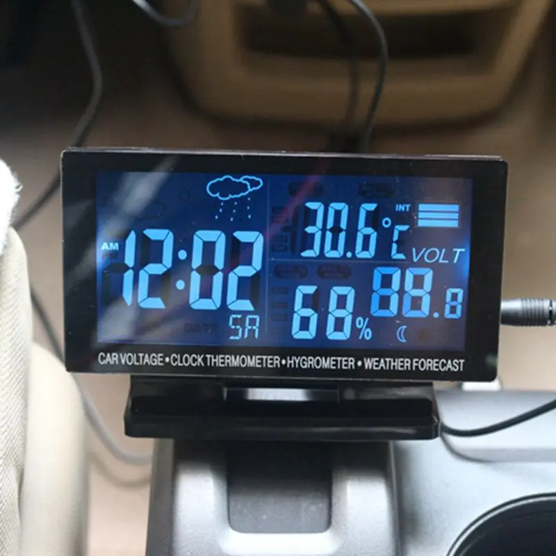 Модный 4 в 1 цифровой автомобильный монитор напряжения термометр Вольтметр со