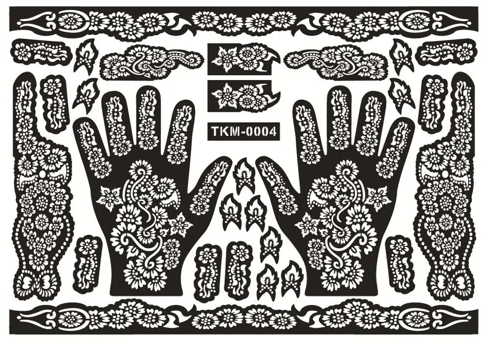 Шаблоны татуировок для рук/ног трафареты хной аэрочистки тела|Трафареты