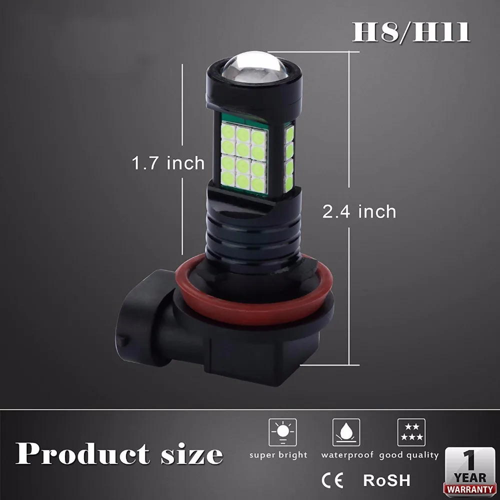 2x H8 H11 светодиодные противотуманные фары 2000 люменов Высокая мощность 3030 36 SMD LED H16