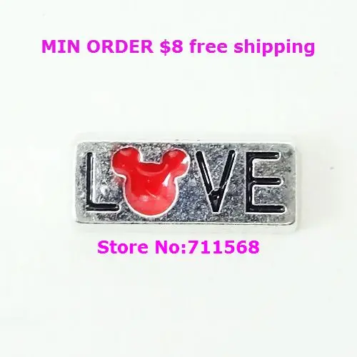 Любовь с Микки-Маусом плавающей очарование Микки медальон для гостиной Стекло