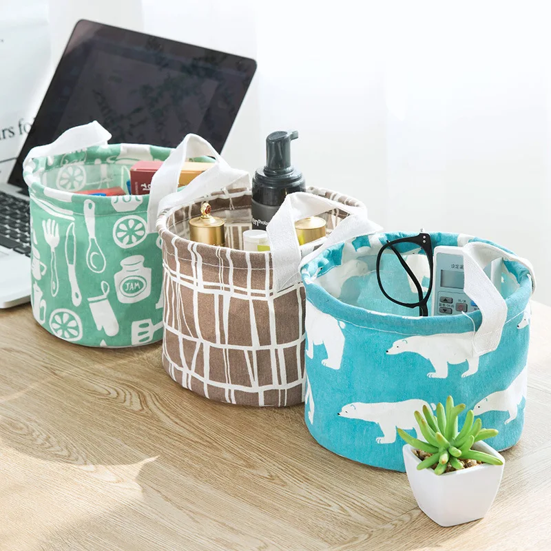 Настольная корзина для хранения с милым принтом водонепроницаемый Органайзер из