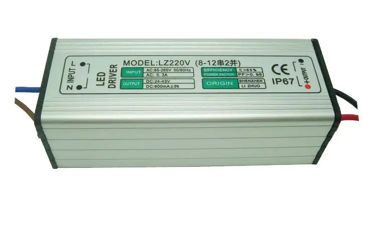 

High quality led driver AC 85-220 V DC 24-43 V 20 w 600 mA led power supply floodlight driver waterproof IP 67