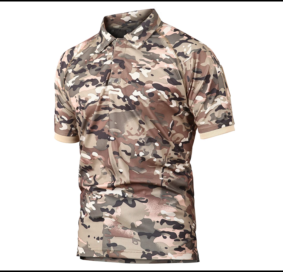 Refire gear Военная тактическая рубашка поло мужская летняя армейская камуфляжная рубашка поло Мужская дышащая быстросохнущая рубашка поло с карманом на руку