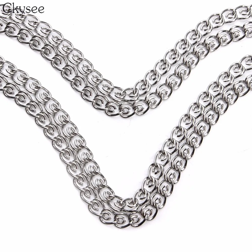 

Ckysee 5meter/lot Stainless Steel Cable Open Link Chain Necklace Bracelet Silver Tone Link Chains For Jewelry Diy Findings