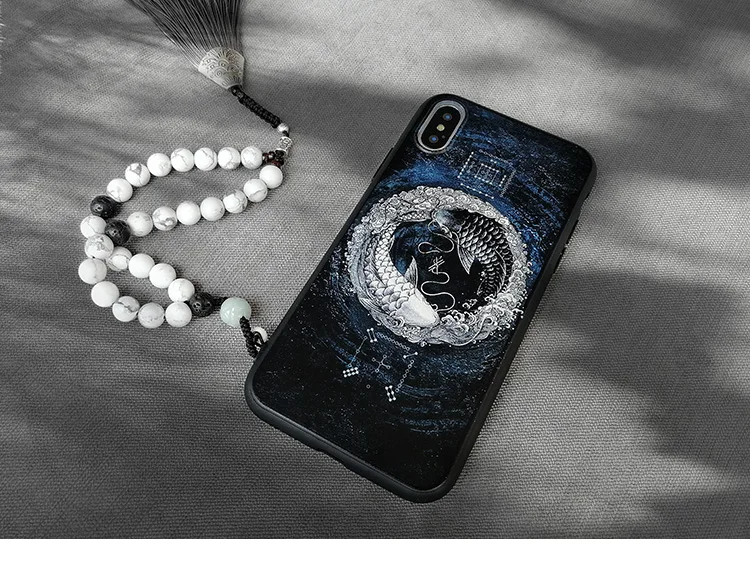 Taoism Tai Chi винтажный koi чехол для телефона для Iphone XS MAX XR X чехол для 11 PRO MAX для 6 6S 7 8 PLUS чехол с рыбками Инь и Ян