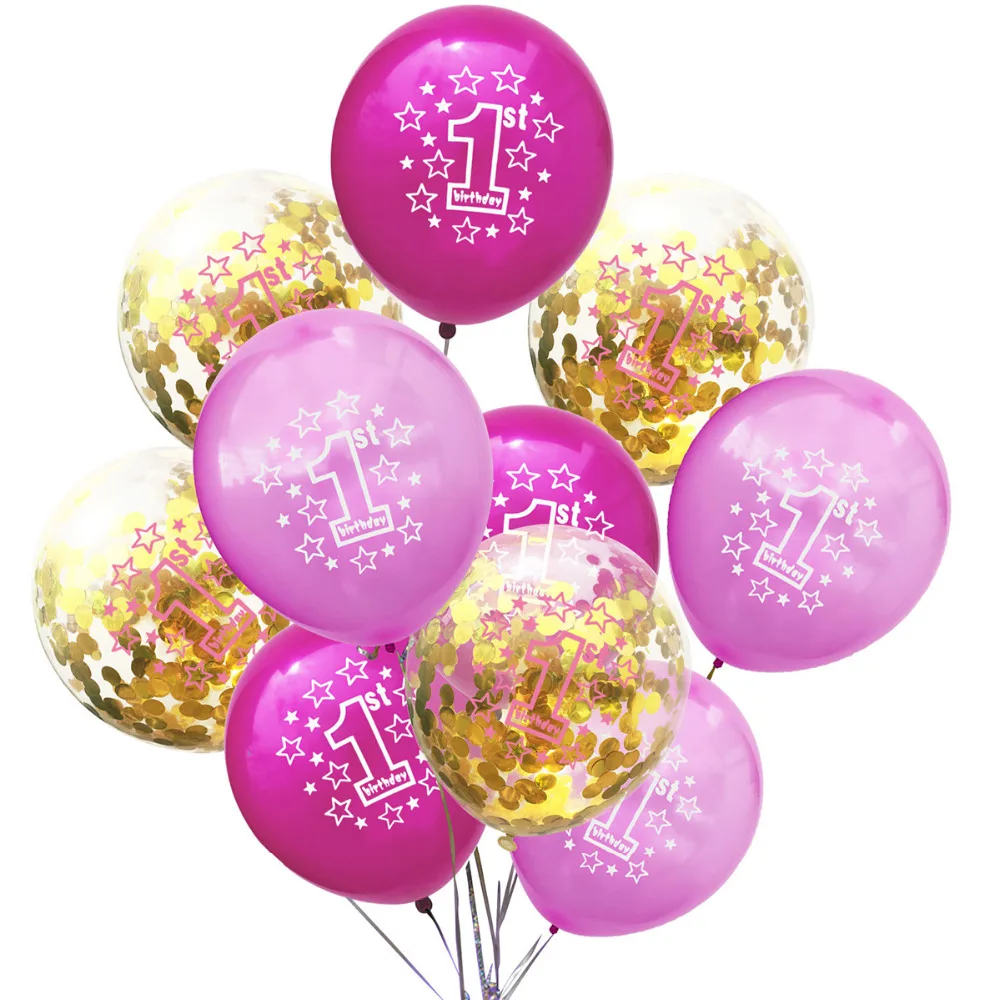 LAPHIL Baby Shower 10 шт. латексные детские шары для 1-го дня рождения мальчиков и девочек