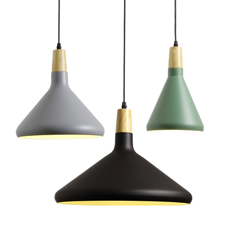 Скандинавский подвесной светильник из белого и черного дерева прикроватная