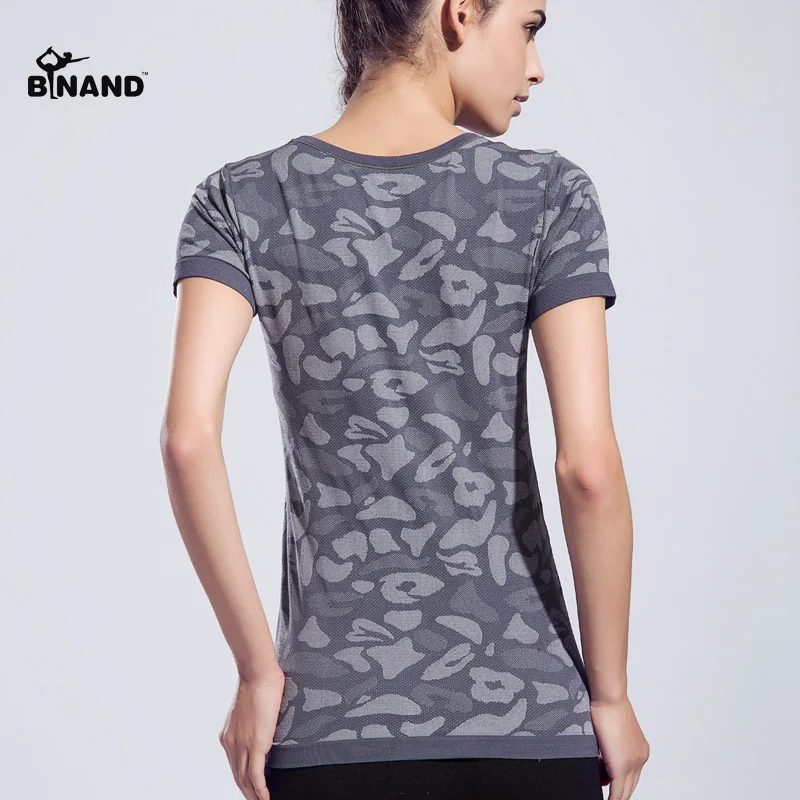 BINAND камуфляж Цвет женская рубашка для спорта и йоги дышащая обувь бега
