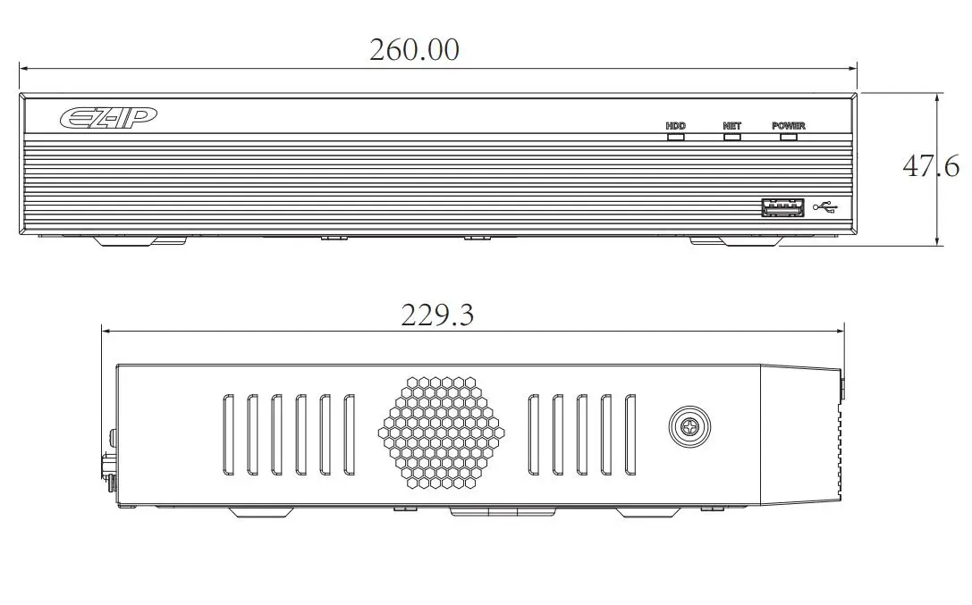 Dahua EZ-IP POE NVR NVR1B04HS-4P/L 4-канальный компактный 1U H.265 4PoE Сетевой видеорегистратор |