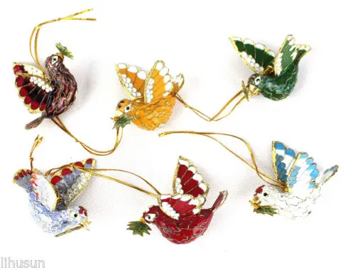 Коллекционные вещи 6 шт. милые Китайские узоры голубь с эмалью ручной работы | Дом