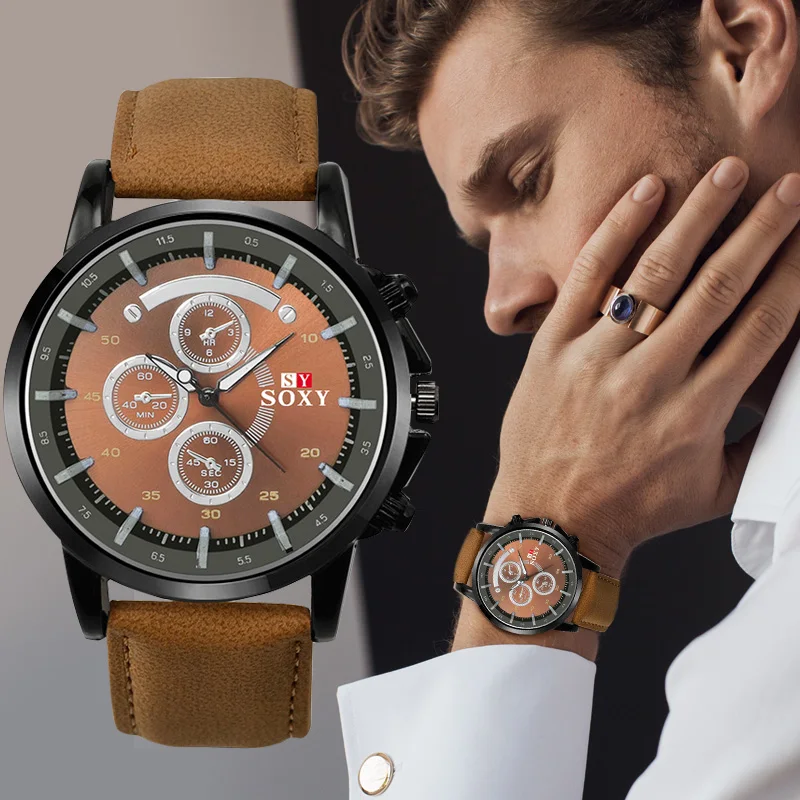 

Mens Watches Fashion Sport Watch Top Brand Luxury Men's Watch Leather Clock Men Watch kol saati relogio masculino reloj hombre