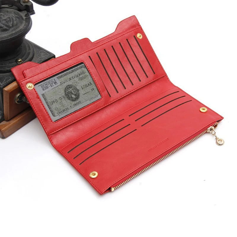 Новинка модные длинные кошельки женские сумки Дамский вместительный кошелек