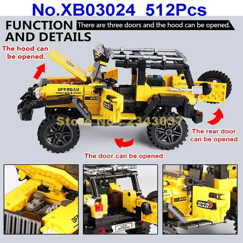 Xb03024 512 шт. внедорожник автомобиль строительные блоки 2 игрушки | Игрушки и хобби