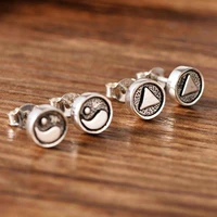 925silver triangular eight diagrams design simple baitaan earrings female spot one delivery