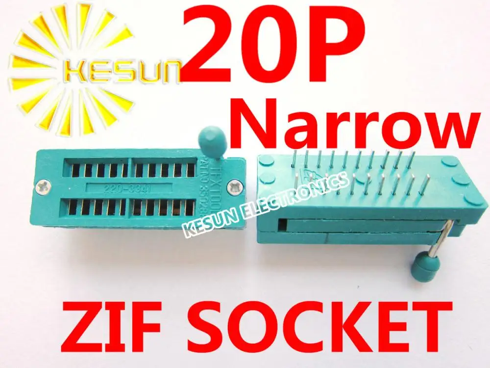 20 шт 2 54 мм 20P узкий Универсальный ZIF разъем 20pin|socket universal|socket zifsocket p |