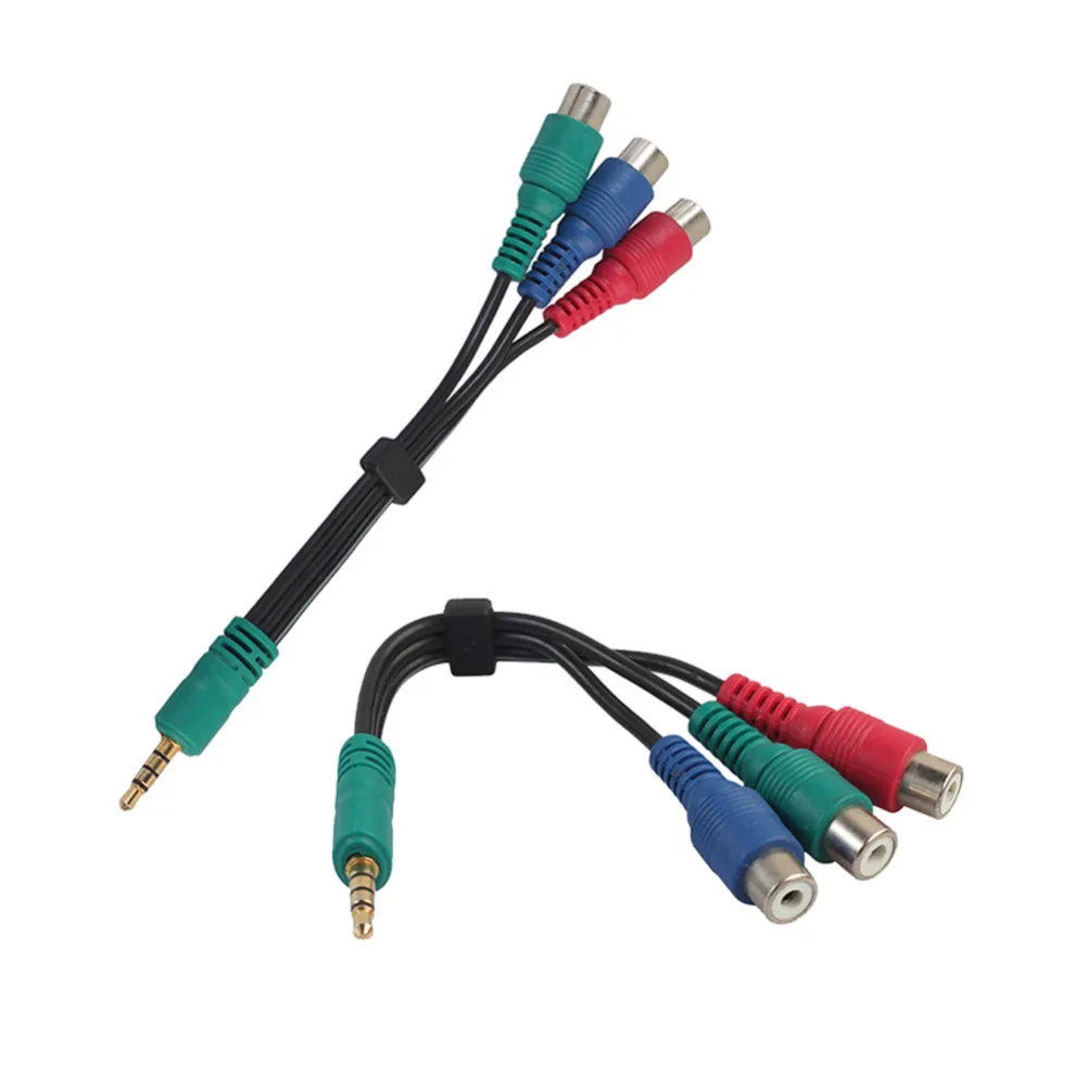 3 5 мм штекер на 3RCA компонент зеленый синий красный RGB конвертер адаптер