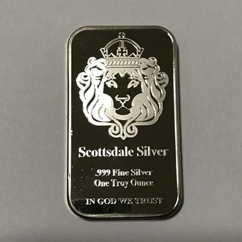 100 шт. немагнитная монета Scottsdale латунный сердечник посеребренный слиток 1 унция