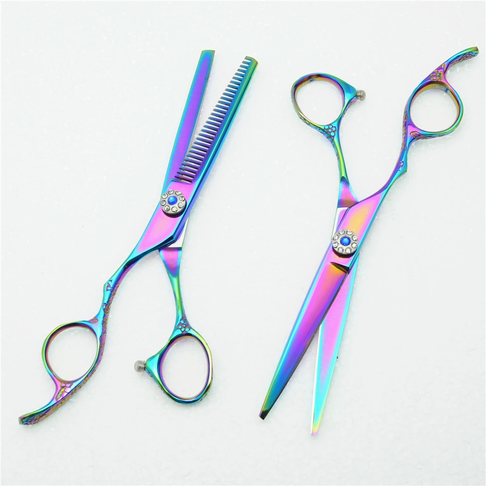 Профессиональные парикмахерские ножницы 2 шт. с логотипом 6 0 дюйма 440C | Ножницы