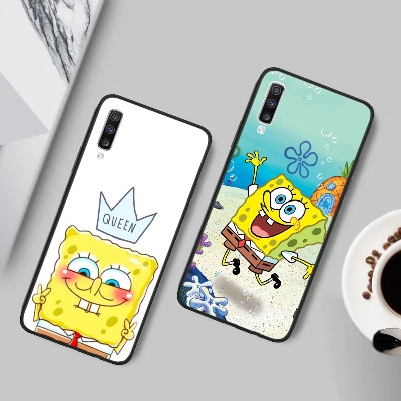 Квадратные штаны с рисунком из мультфильма «Губка Боб» шаблон Силиконовый чехол для samsung A2 Core A3 A5 A6 плюс A7 A8 A9 A10 A30 A50 A60 A70 A10S A30S A50S A70s