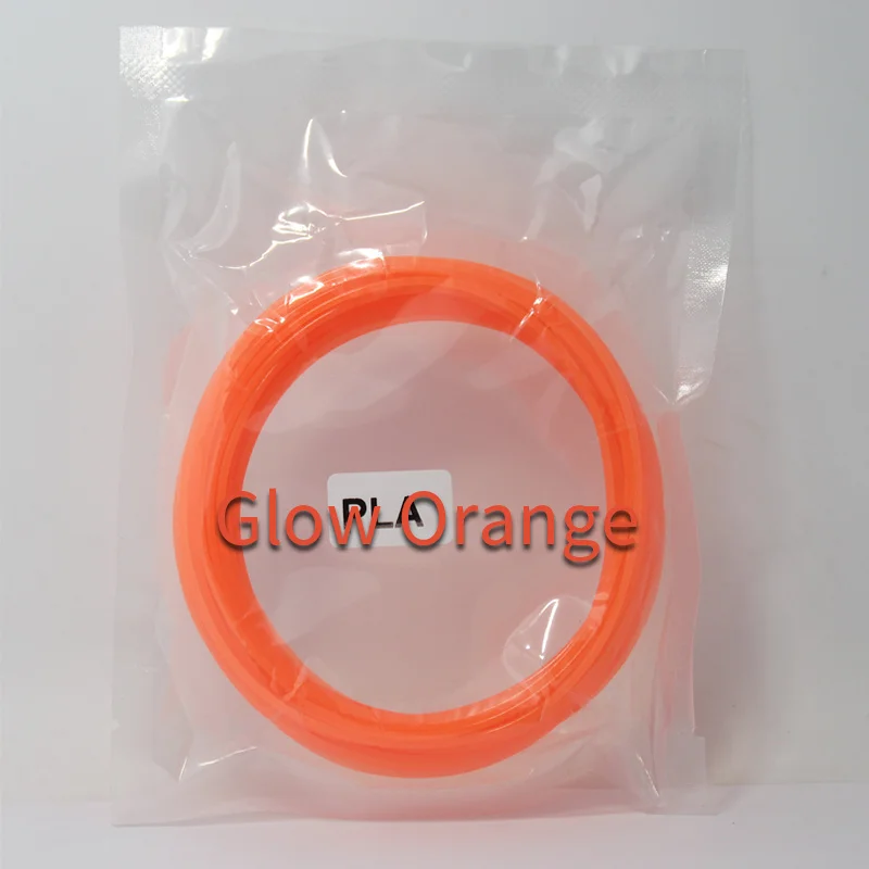 glow orange 10 метров PLA 1,75 мм нити печатные материалы пластик для 3d принтера Ручка нити заправки 3D печать волочение нити - Цвет: glow orange