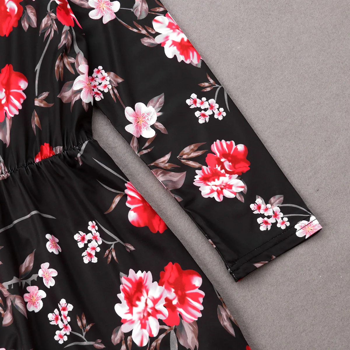 Семейное платье одинаковые модные женские платья макси с цветочным принтом для