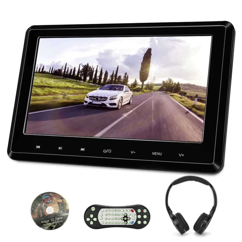 Тыквы 10 1 ''подголовник автомобиля dvd плеер HD цифровой TFT Экран с HDMI Порты и