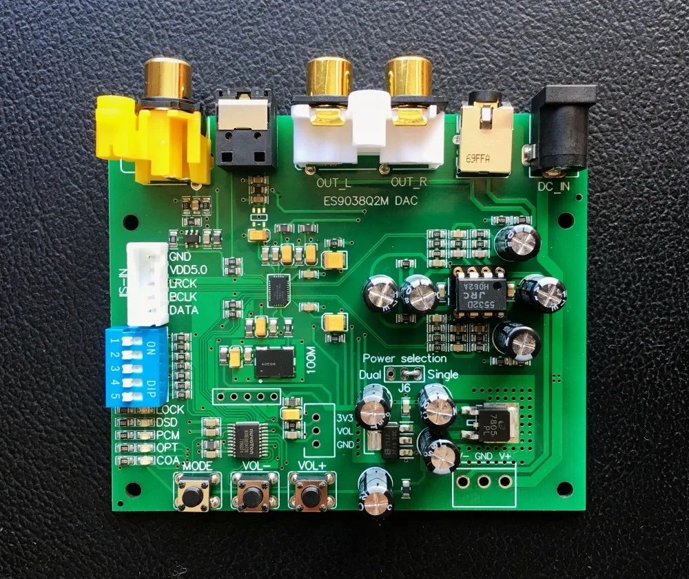 ES9038Q2M ies DSD DOP коаксиальный волокно SPDIF цифровой аудио DAC декодер плата Поддержка 32 бит 384k DSD64/128/256 для HIFI A9-012
