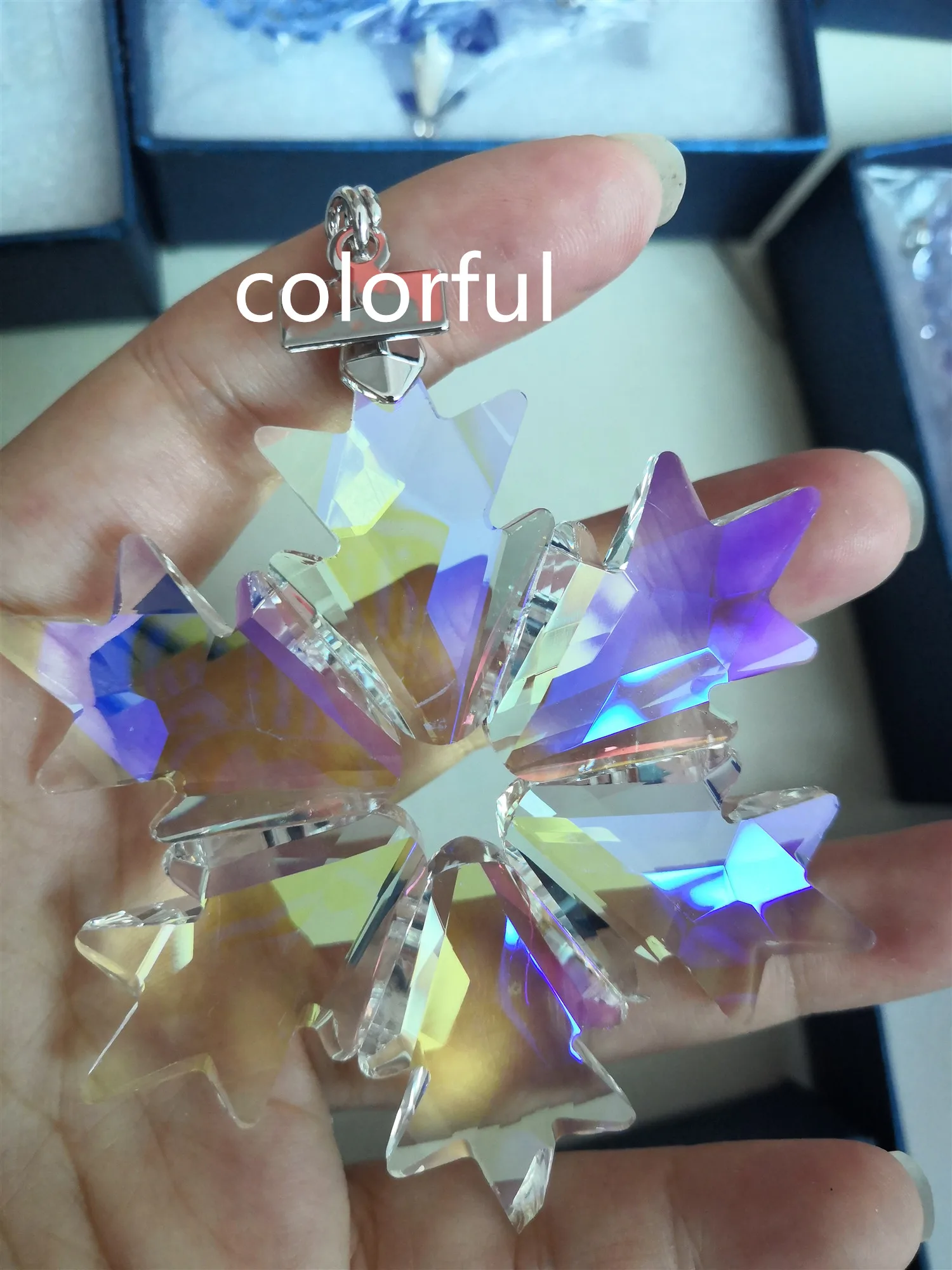 2020 Рождественское украшение в виде снежинки с кристаллами для зеркала заднего