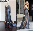 Блейк живая Сплетница серая кружевная прозрачная в пол Реальный образец платья знаменитостей