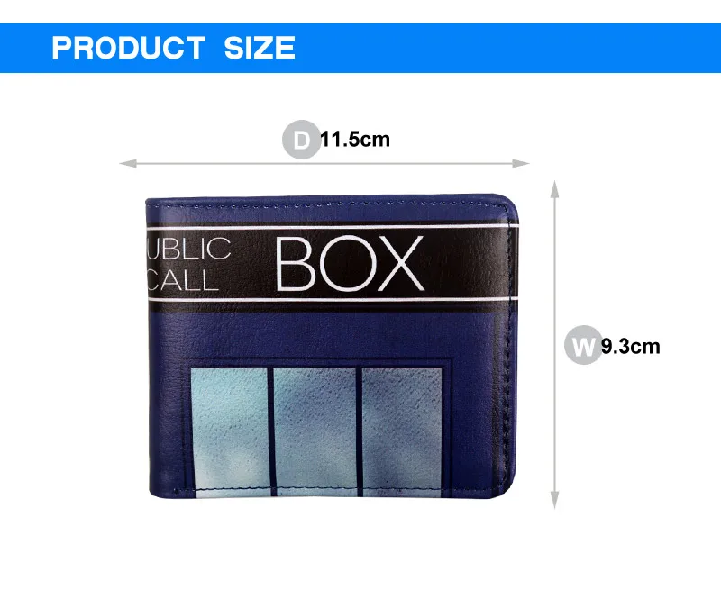 Кошелек для мужчин Doctor Who Blue Police Box PU искусственная кожа двойной складной кошелек держатель для карт Новинка