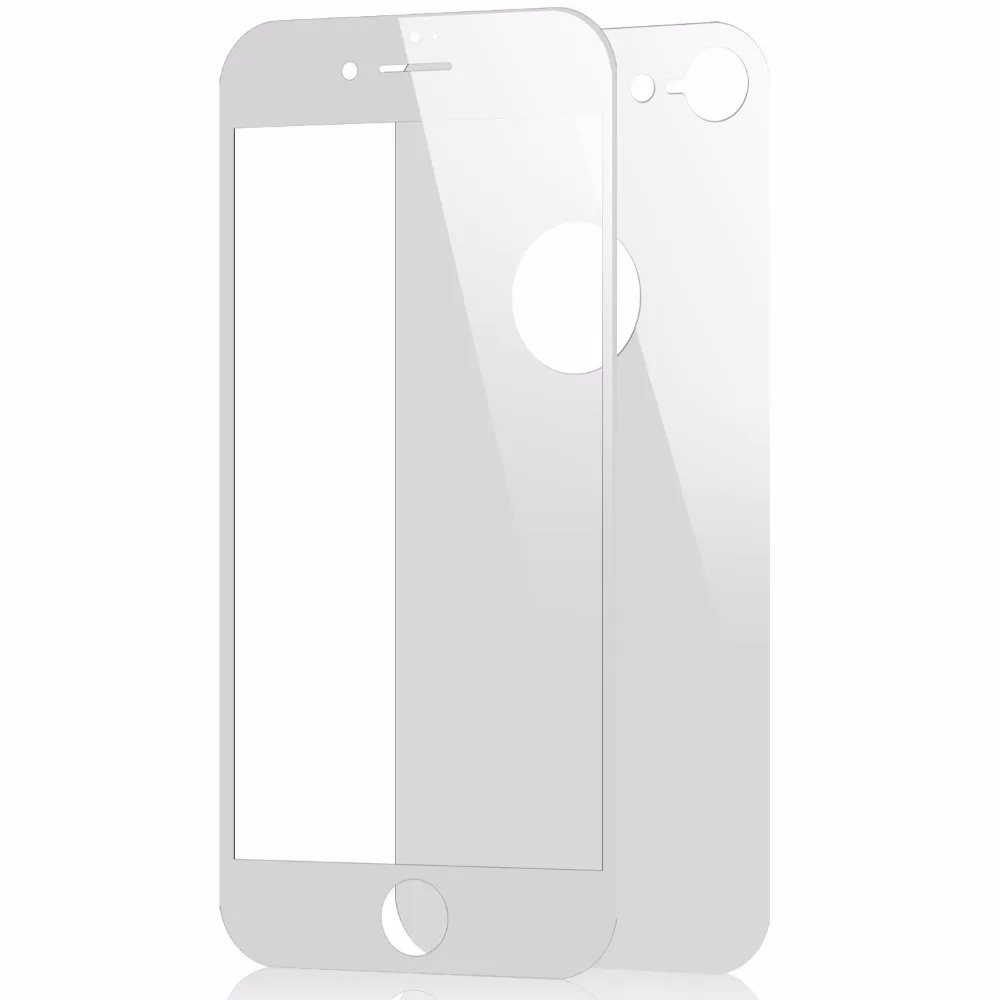 Переднее + заднее закаленное стекло для iPhone 7 8 Plus X Ten с полным покрытием Защита