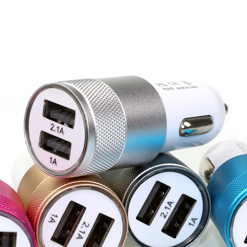 Универсальное двойное USB Автомобильное зарядное устройство 2 1 в маленькое