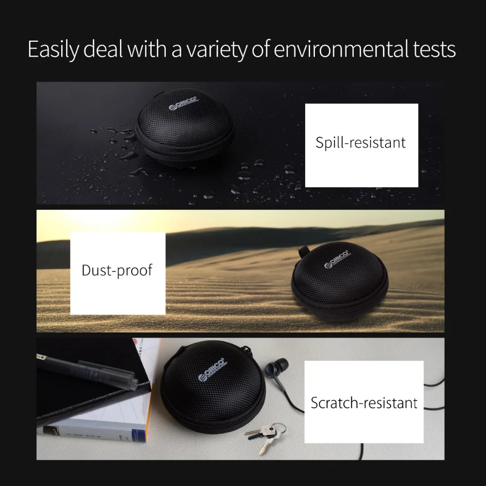 

ORICO Headphone Case Bag Portable Earphone Earbuds External Protect headset U-disk Storage for Memory Card Mini Earphone Bag