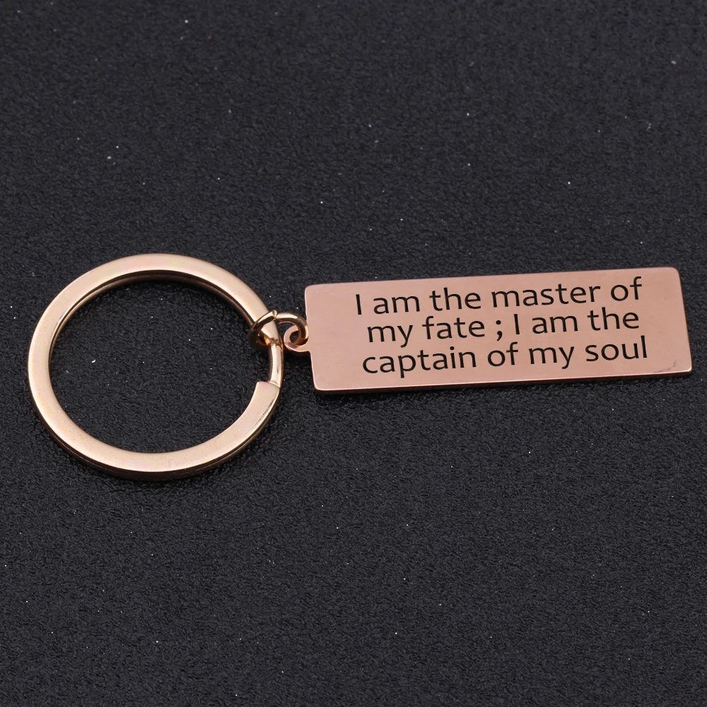 Брелок для ключей с надписью I'm The Master Of My Fate|Индивидуальные Брелоки| |