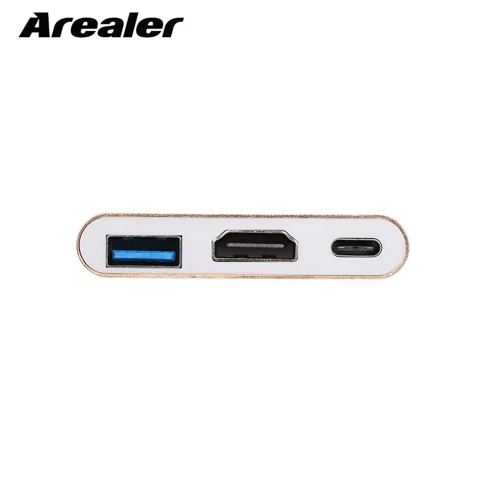 USB 3,1 Тип с разъемами типа C и USB 3,0/HD/Тип-C концентратор USB-C 3-в-1 адаптер ключ подставка с зарядным устройством для Macbook Pro, Dell XPS 13