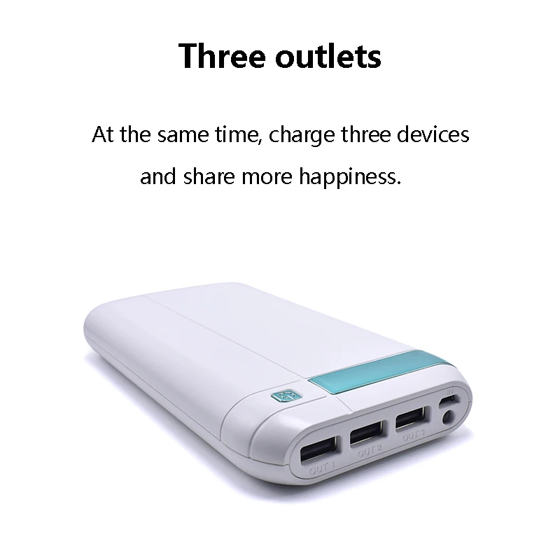 Внешний аккумулятор 30000 мАч тройной USB Мобильный со светодиодным дисплеем