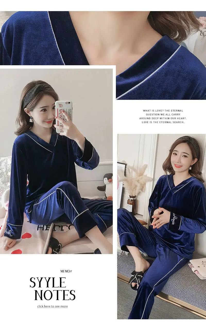 Осенние и зимние женские пижамные комплекты, плотные теплые однотонные фланелевые женские пижамы с длинными рукавами для отдыха и элегантные штаны, одежда для сна