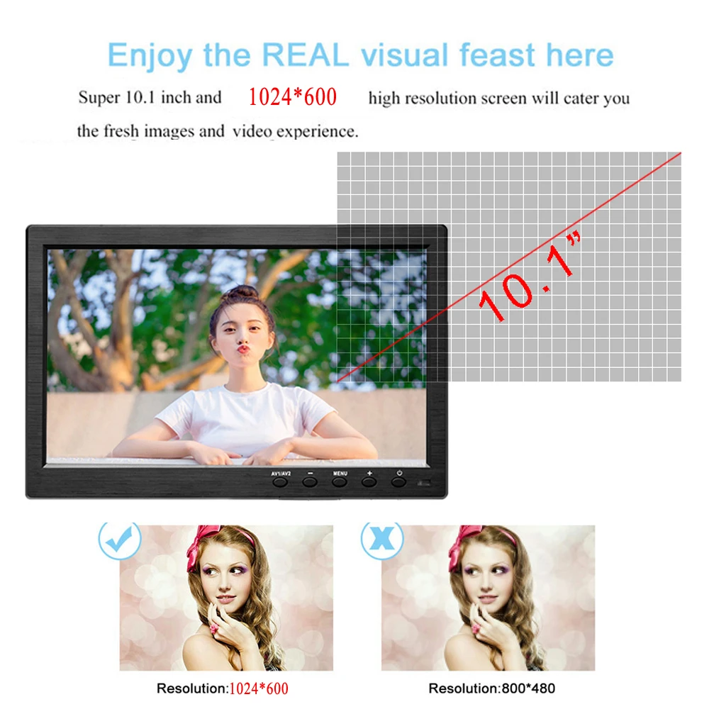 Podofo 10 1 "LCD HD Автомобильный подголовник монитор VGA/AV/USB/SD TV & PC 2-канальный видео