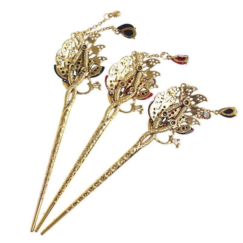 Классическая Ретро женская элегантная заколка для волос цветная шпилька со