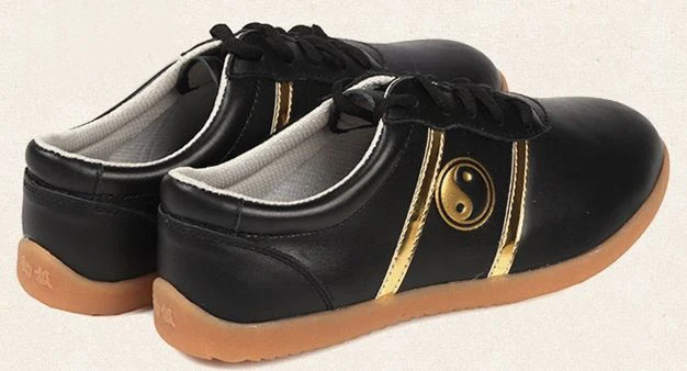 Унисекс черная мягкая воловья кожа Тай Чи тайцзи Утренние упражнения Боевые