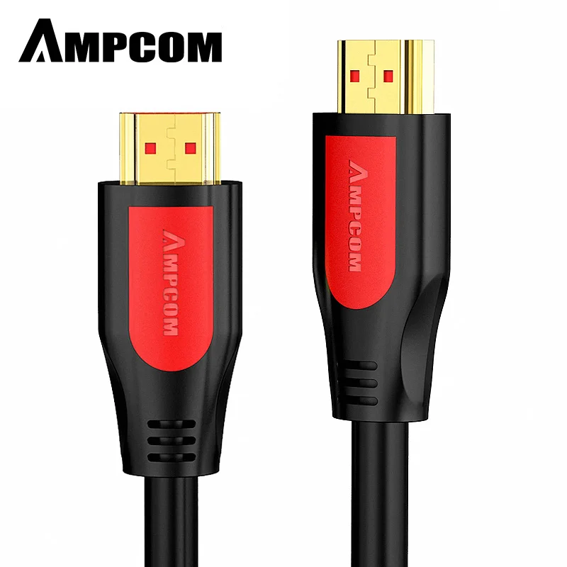 Red AMPCOM HDMI кабель HDMI в HDMI 2,0 Ultra HD 4 K-60Hz 3D 1080P HDR 4:4:4 ARC Ethernet шнур совместим с HDMI 2.0a 2.0b, 2,0 - Цвет: Red