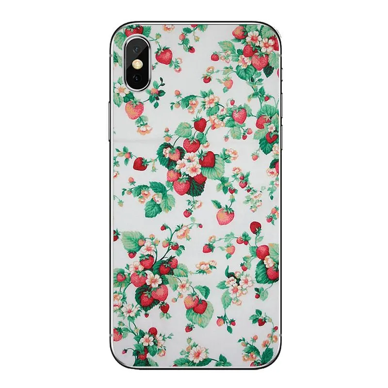 Transparent Soft Shell Covers For LG G7 Q6 Q7 Q8 Q9 V30 X Power 2 3 OnePlus 3T 5T 6T Strawberry Fruit Pattern Collage |